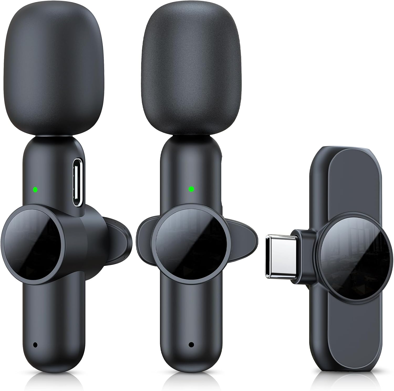 USB C Wireless Microphone for iPhone 15-16 /Android Phone, 2 Pack Lavalier Microphone Plug-Play, Mini Microphone Clip on Lapel Mic for Video Recording, Interview, YouTube, TikTok USB C Wireless Microphone for iPhone 15-16 /Android Phone, 2 Pack Lavalier Microphone Plug-Play, Mini Microphone Clip on Lapel Mic for Video Recording, Interview, YouTube, TikTok