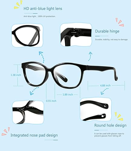 Miniatura 6 de MARIDA Gafas de bloqueo de luz azul para niños, paquete de 2