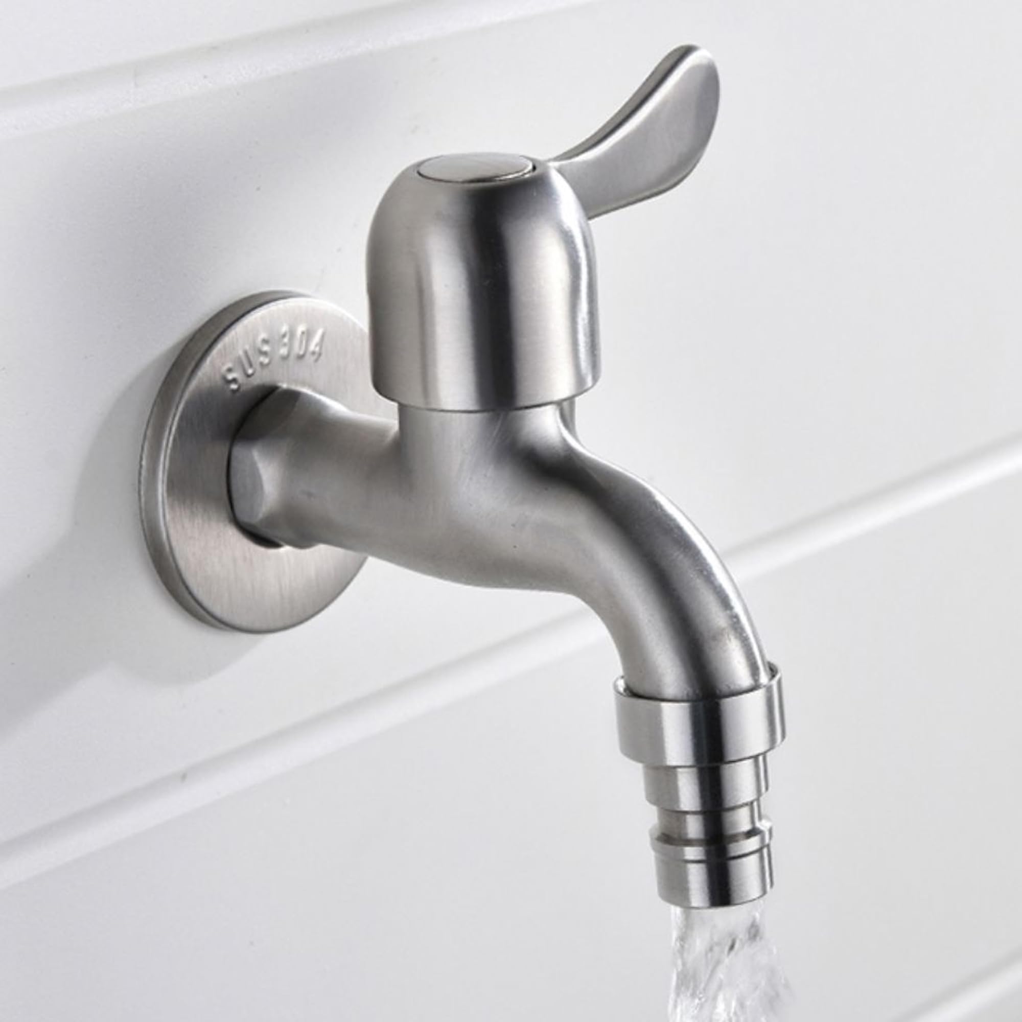 Washing Machine Faucet Faucet Outdoor 2 Water Faucet Single Cold Tap Scratch Resistant Wall Mounted Water Faucet for — view 2