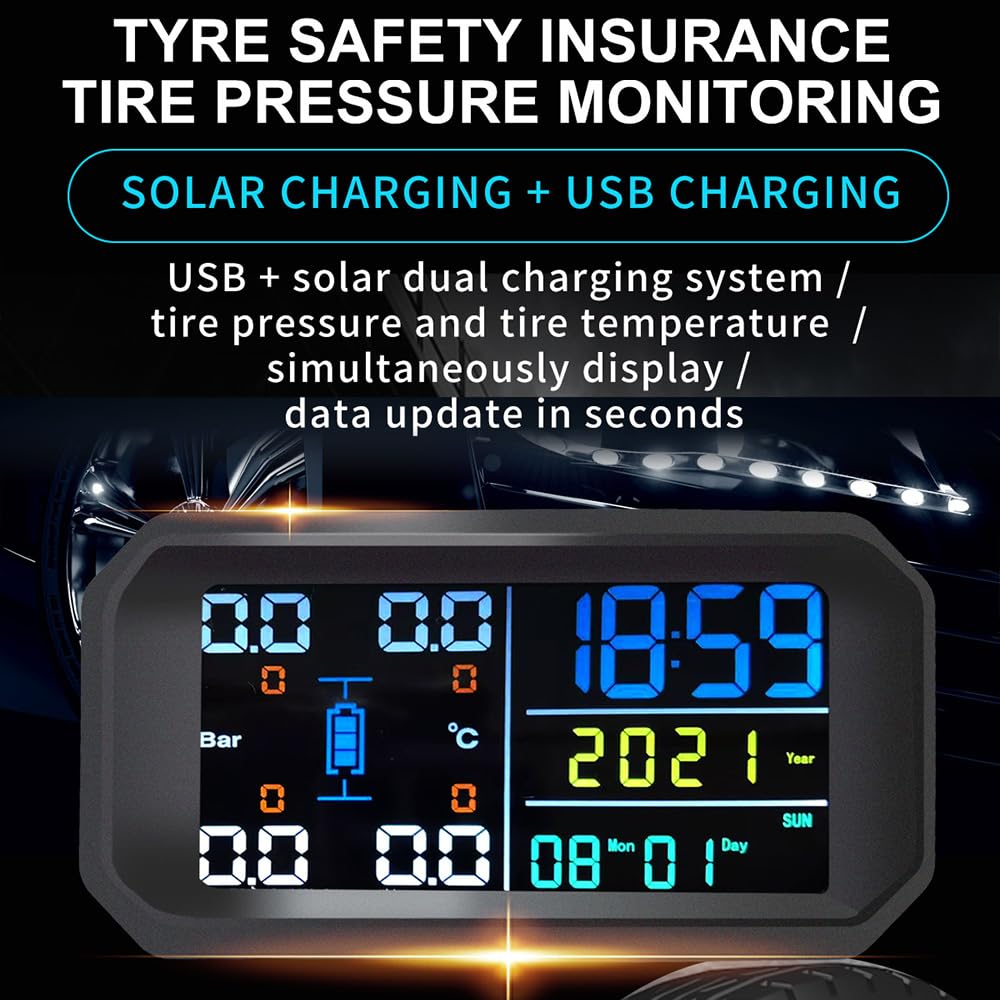Tpms Sistema Automobilistico di Monitoraggio della Pressione dei Pneumatici con Display A Grande Schermo(External TPMS)
