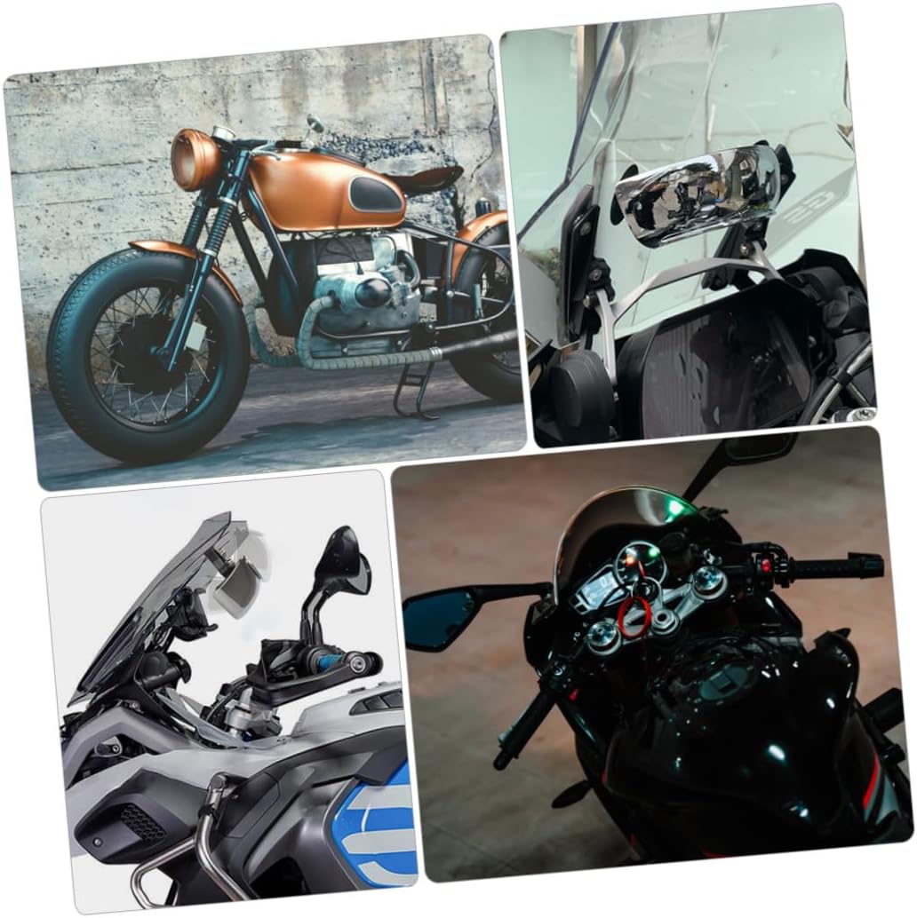 1pc Wide-angle Motorcycle Windscreen Mirror Rearview Mirror for Scooters Easy Install for Windshield Use Professional Personal Applications Design