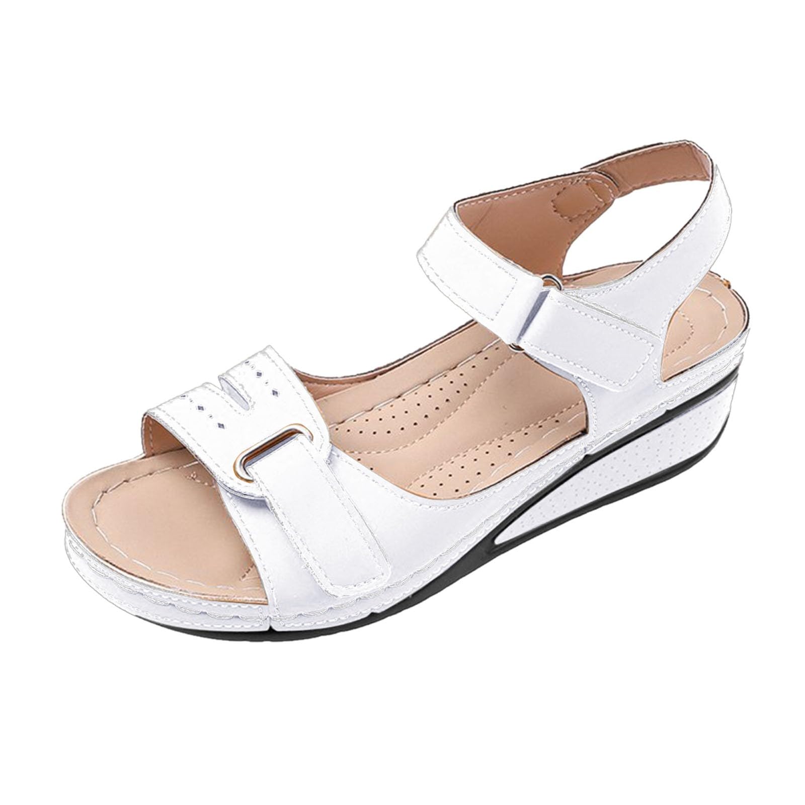 Sandale Orthopedique Femme Chaussure Compensee Sandales Orthopédiques Compensées pour Femmes,Antidérapantes,À Bout Ouvert,Plates,Pantoufles de Marche D'Été Chaussure Femme Ete Sandale Orthopedique