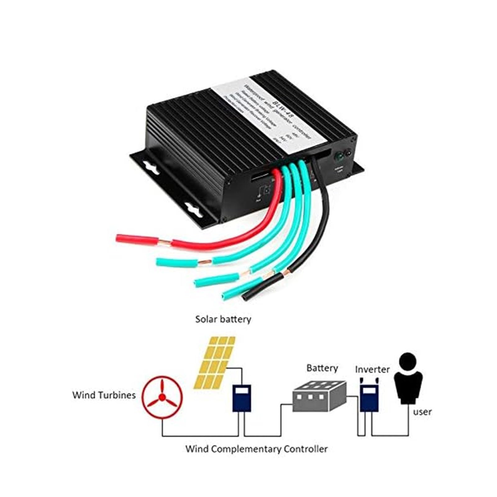 220v,HYZHANHONG 12000W Home mały regulator ładowania generatora wiatraków MPPT, 12V 24V 48V 220V Hybrydowy kontroler wiatrowy do turbiny wiatrowej