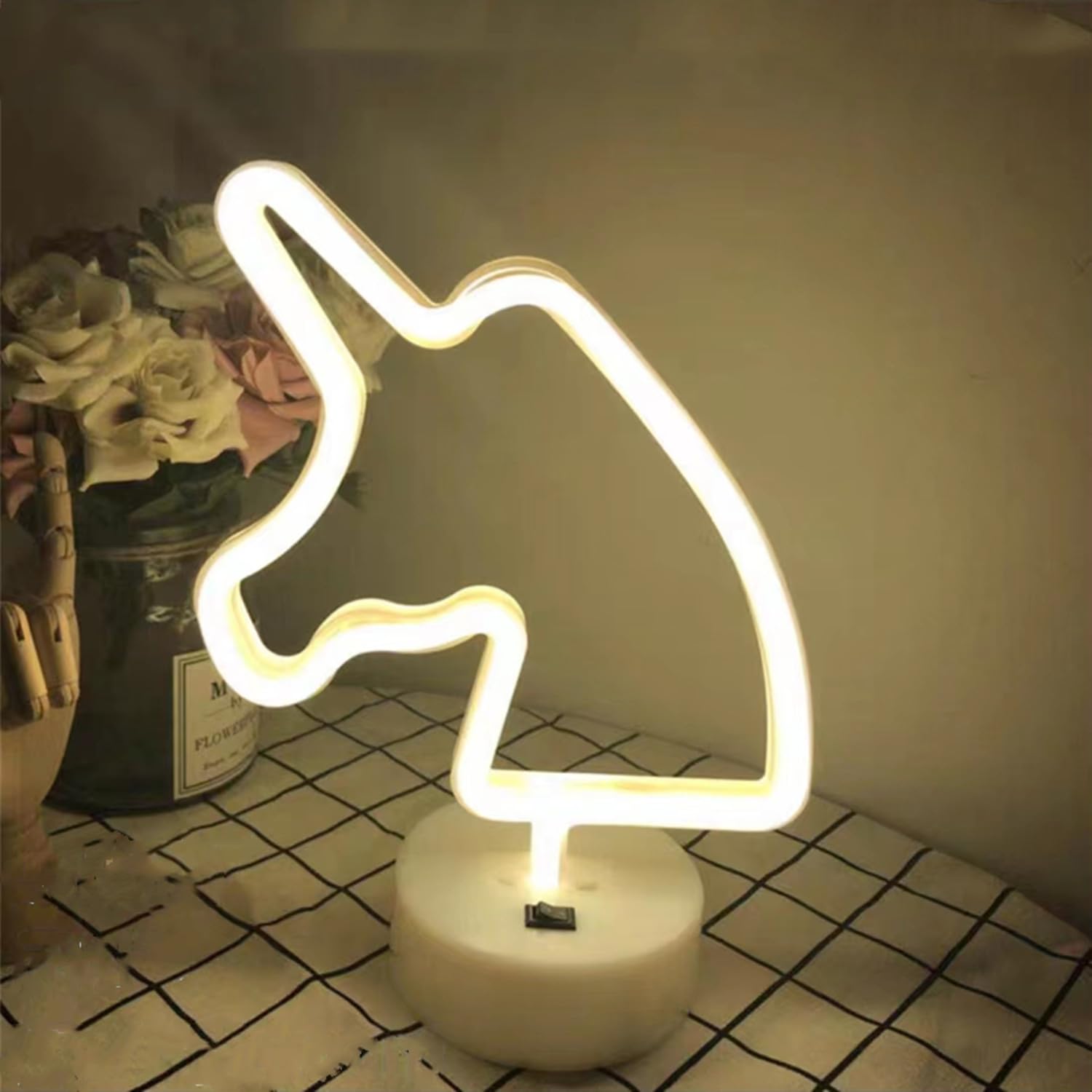 LED Neon Night Sign Neon Light Art Lamp Table Living Room Bar Restaurant Office Valentine's Day Festvial Holiday Birthday Party Wedding Decoration USB Powered （Animal Head）