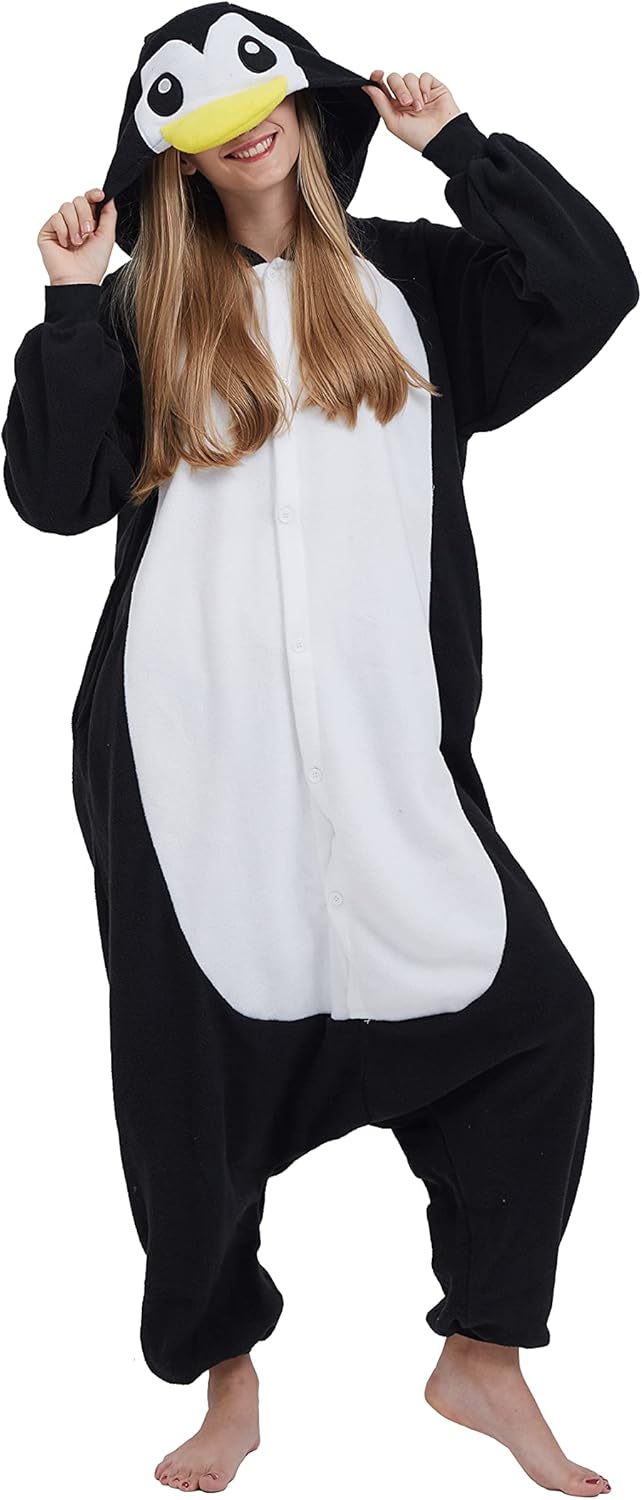 SimZoo Adult Animal Onesie Pajamas, Men and Women's Animal Cosplay Costume Sleepwear, One-Piece Unisex Homewear