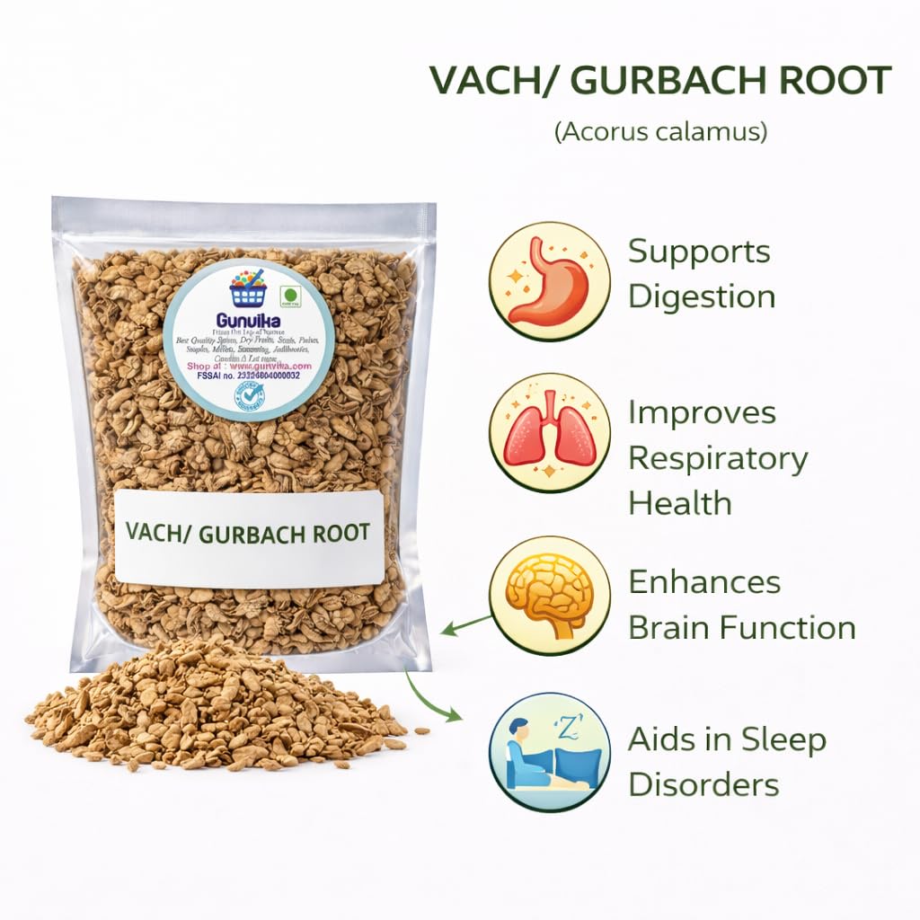 Vacha Root (Bach/Sweet Flag) 100% Natural | Acorus Calamus | Ayurvedic Herb for Kadha, Powder & Traditional Use | Raw Dried Vacha Root - 100 gms — Amazon image 3