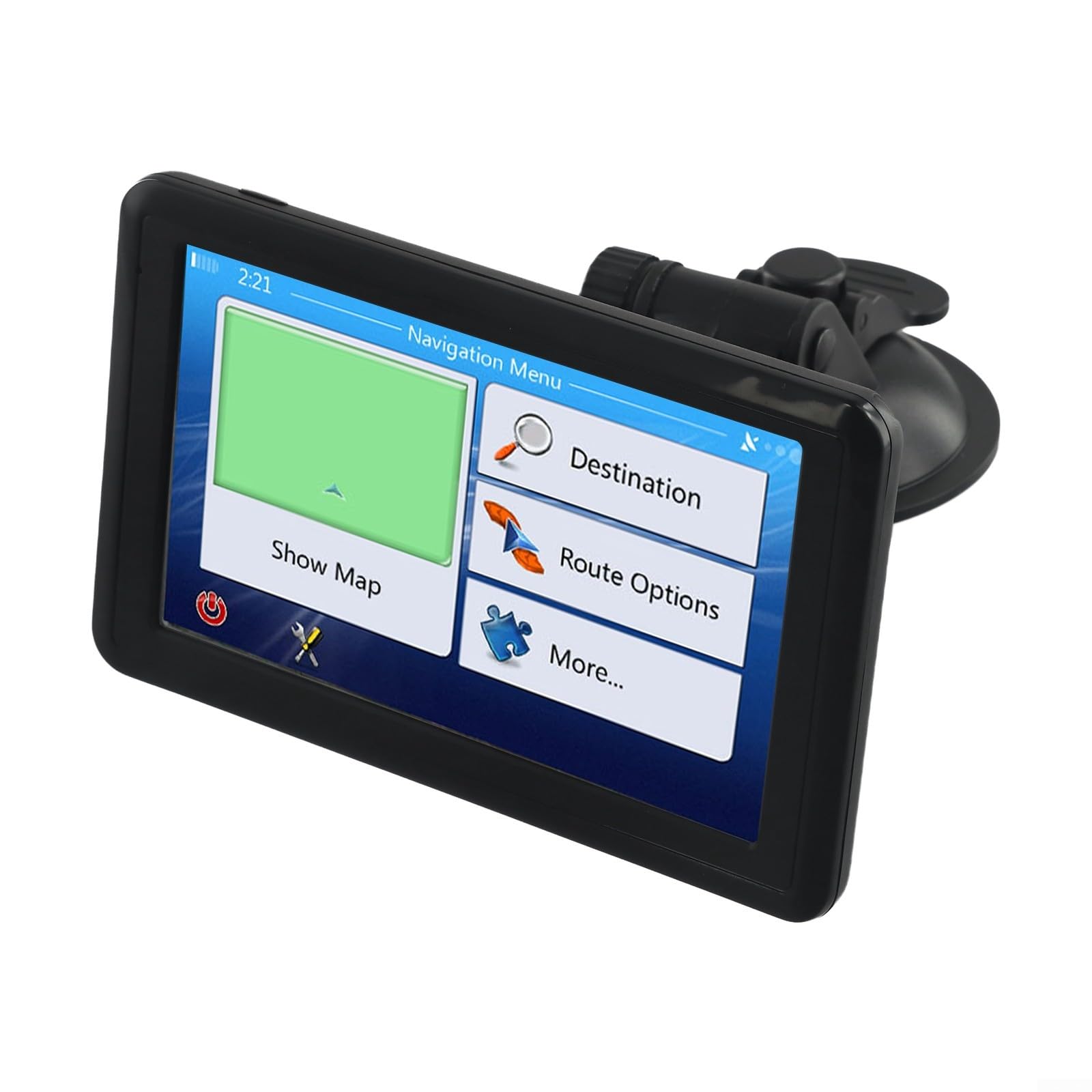 Navigatore GPS portatile da 5 pollici per veicoli, memoria interna da 8 GB, touch screen con trasmettitore FM e opzioni di intrattenimento (america)