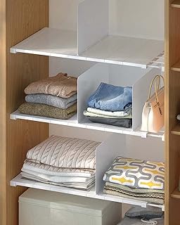 Ripiano regolabile aggiornato Divisore armadio Rack di stoccaggio Ripiano di tensione Separatore espandibile Scaffali salvaspazio per armadio da cucina Armadio da bagno Libreria,24