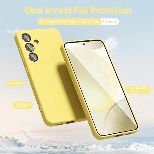 Miniatura 3 de oakxco Funda para teléfono Samsung Galaxy S24 de silicona líquida, fina y delgada de gel de goma suave TPU cubierta simple para mujeres y niñas,