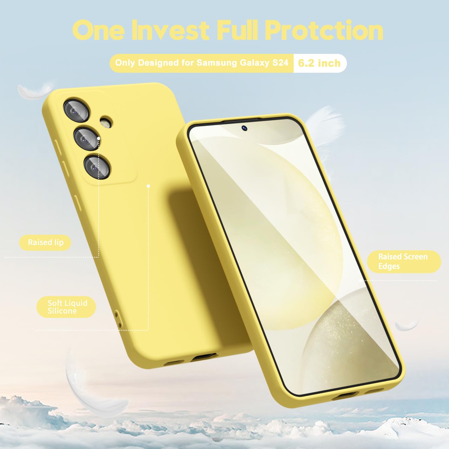 oakxco for Samsung Galaxy S24 Ultra Phone Case Liquid Silicone, Thin Slim Soft Rubber Gel TPU Plain Simple Cover for Women Girl Cute, Matte Solid Color, Brown Khaki Nude — view 199
