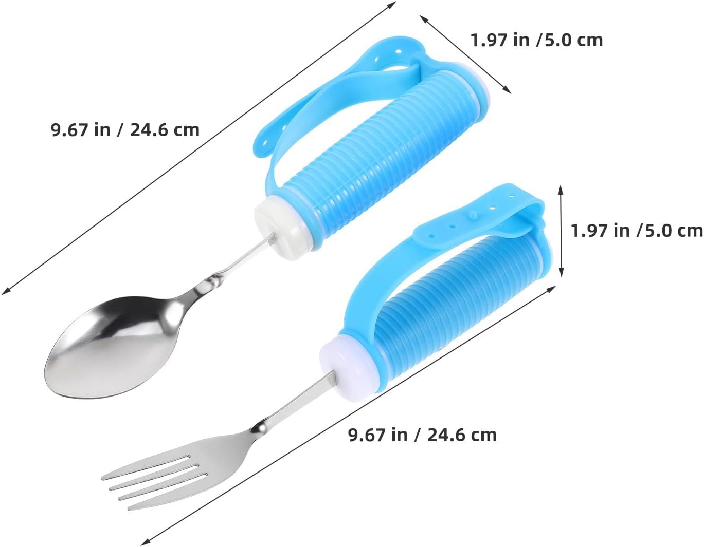 Generic 1 Set Adaptive Fork & Spoon Kit - Bendable Eating Utensils Elderly - Anti-Shake Spoon And Fork Set - Built Up Tableware For For Elderly, Stroke & Weak Grip