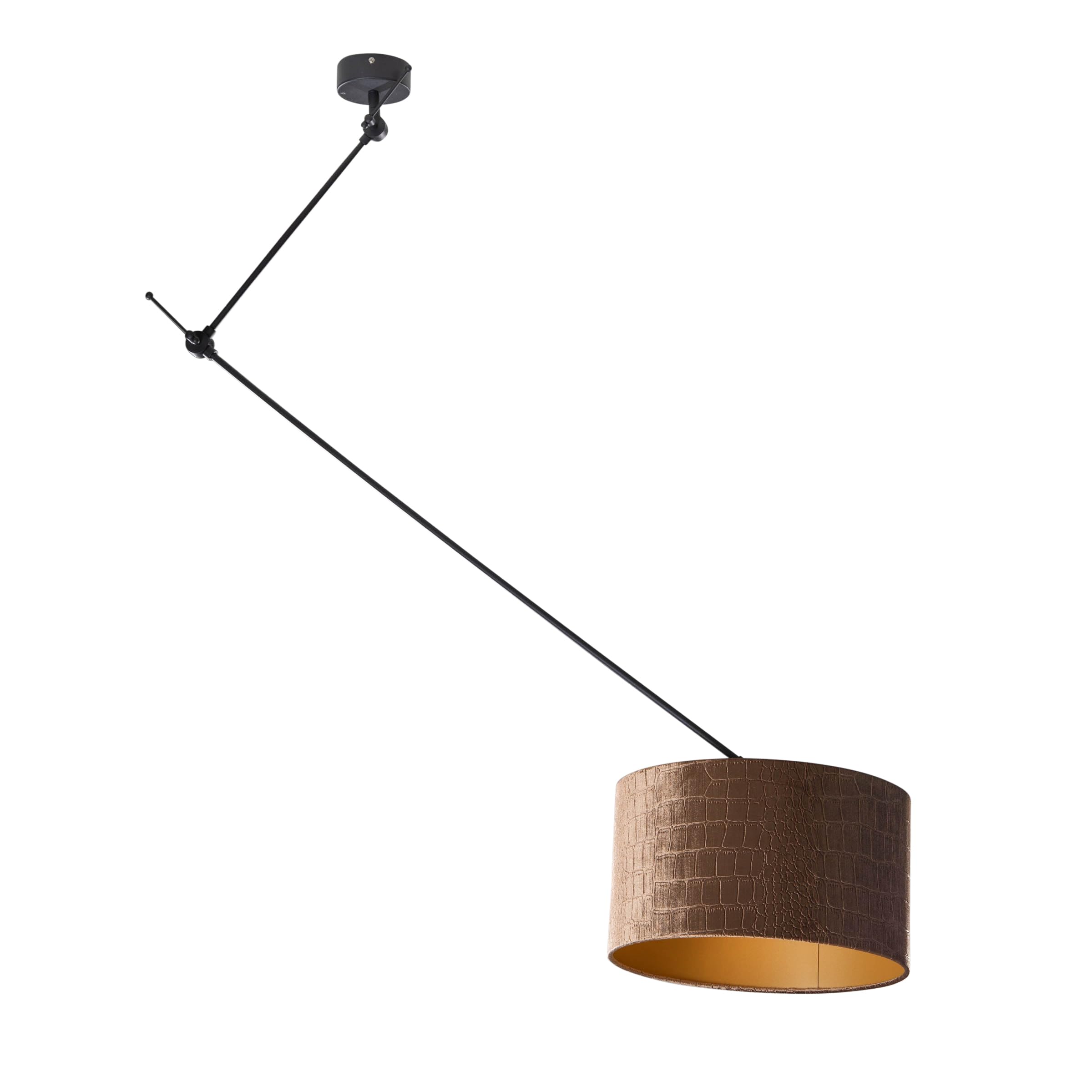 Qazqa lampada a sospensione con paralume (1 luce) nero 35cm Blitz Shade