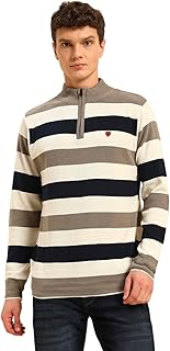 cantabil Sweater for Men l Winter Wear Acrylic Fabric Zipper Closure Mock Neck Regular Fit Striped Pattern (P_MSWL00116)-picture-32
