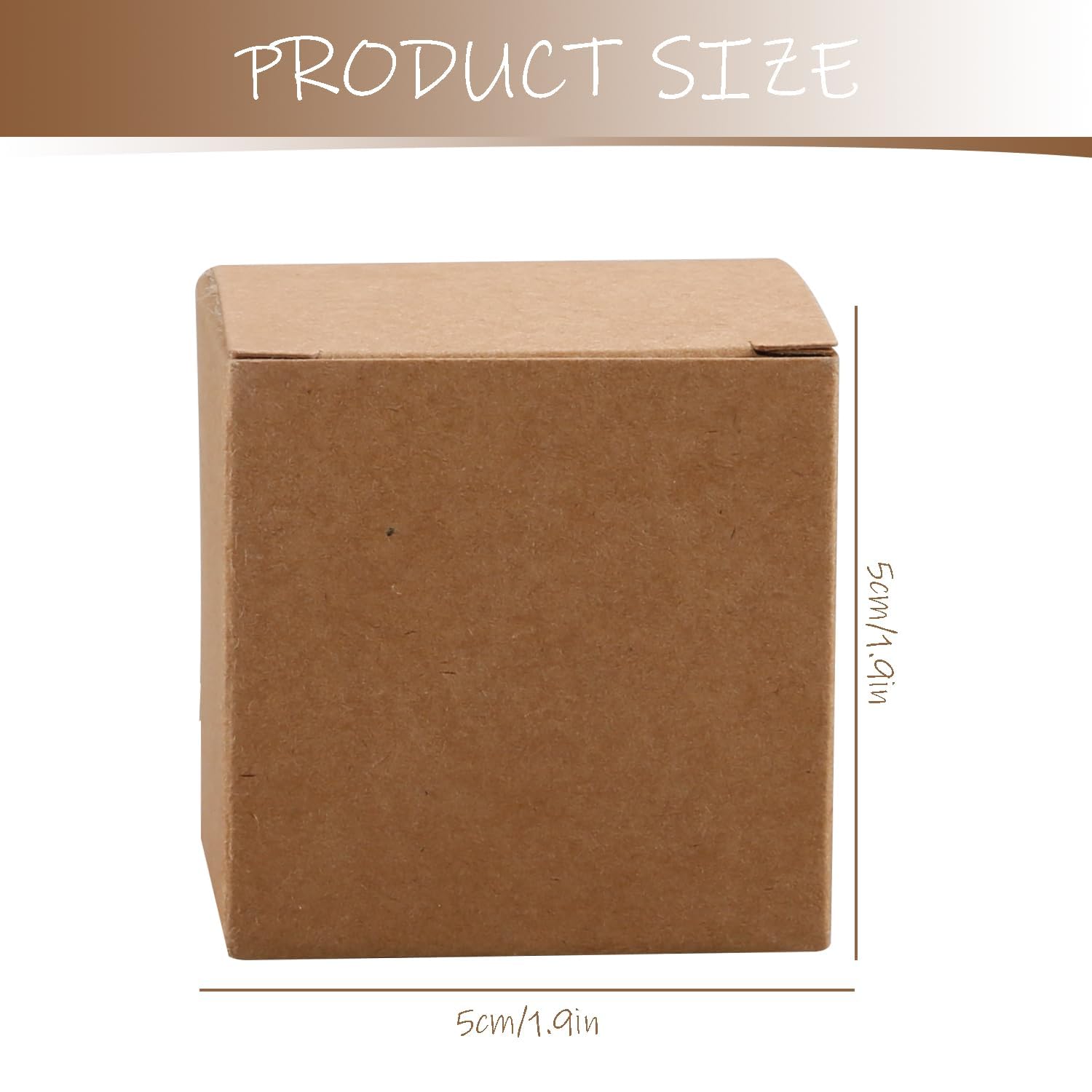 Tabanzhe 12 pieces mailing box 5 x 5 x 5 cm brown cardboard box for small items and gifts, 5x5x5 cm - Image 2