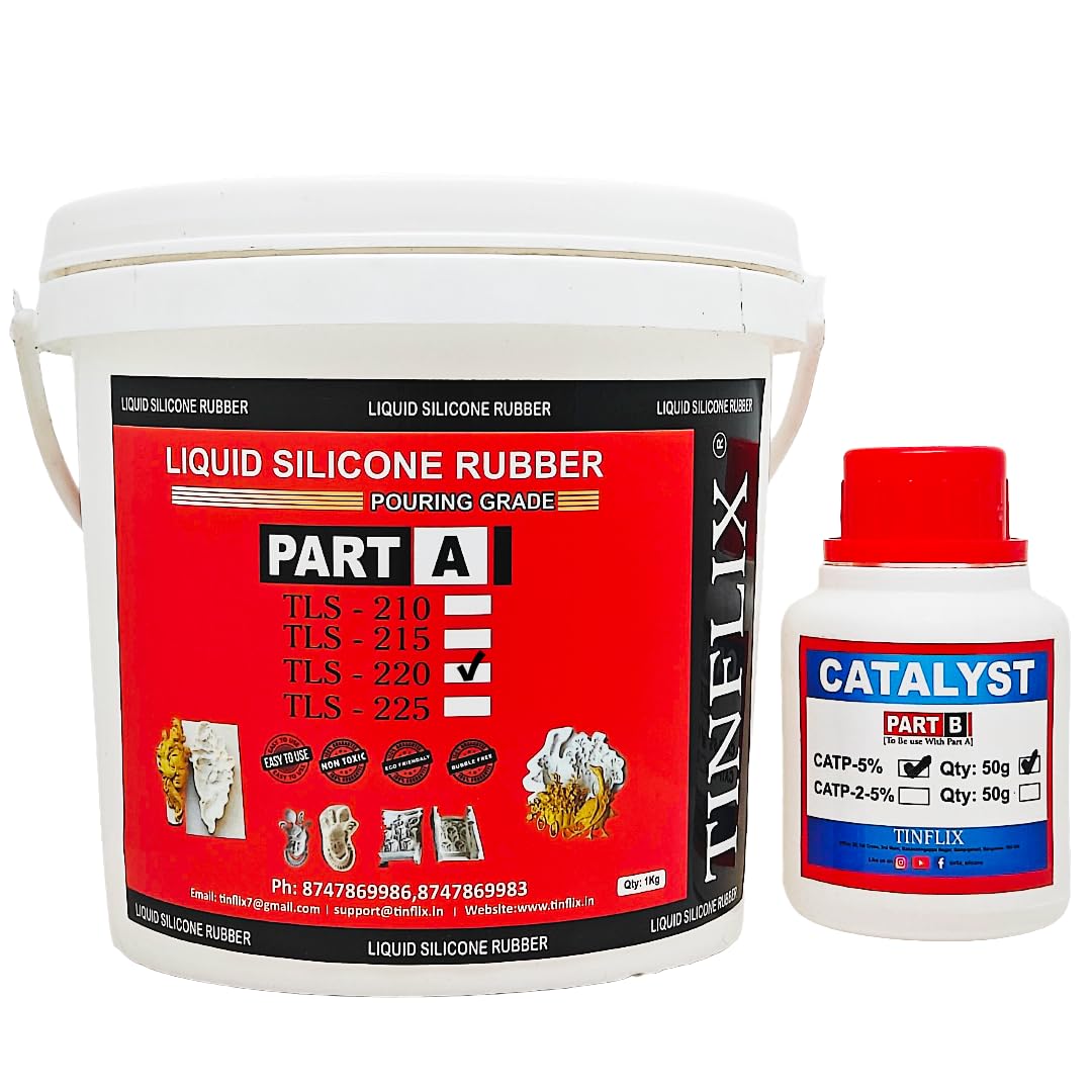 TLS - 220 (20% Hardness) Liquid Silicone Rubber for Fiber Casting, POP Mould Making Applications (Qty- 1kg Silicone & 50ml Catalyst)-image-41