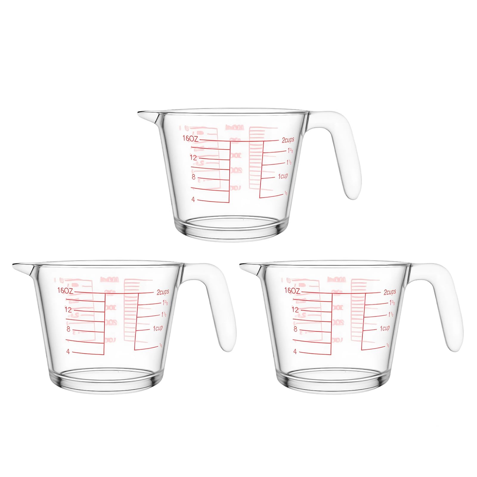 Xinsheinelry Of 3 Glass Measuring Cups for Accurate Liquid Measurement Kitchen Baking Equipment Milk Measurement Cups