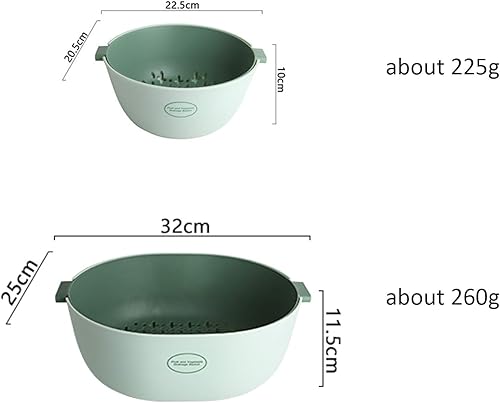 Miniatura 2 de Colador de cocina juego de 2, 2 en 1, cuenco de lavado multifunción 2 en 1 y colador, lavabo de drenaje desmontable de doble capa y cesta, coladores