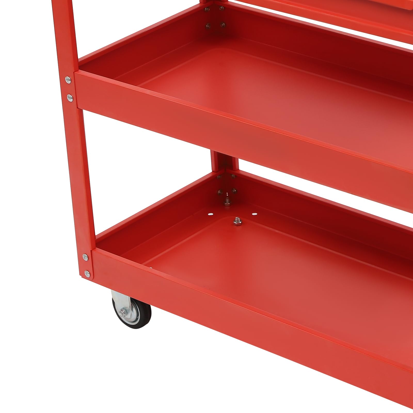 Carrello portautensili, carrello con 3 ripiani, cassetto chiudibile, 76,3 x 35,3 x 83,5 cm, organizer per attrezzi, carrello per magazzino, garage e officina