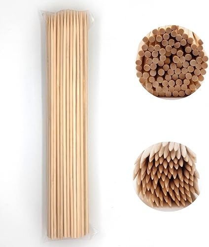 Pinchos de bambú natural de 12 pulgadas de diámetro de 0.157 in 100 piezas, para barbacoa, barbacoa al aire libre, reuniones al aire libre,