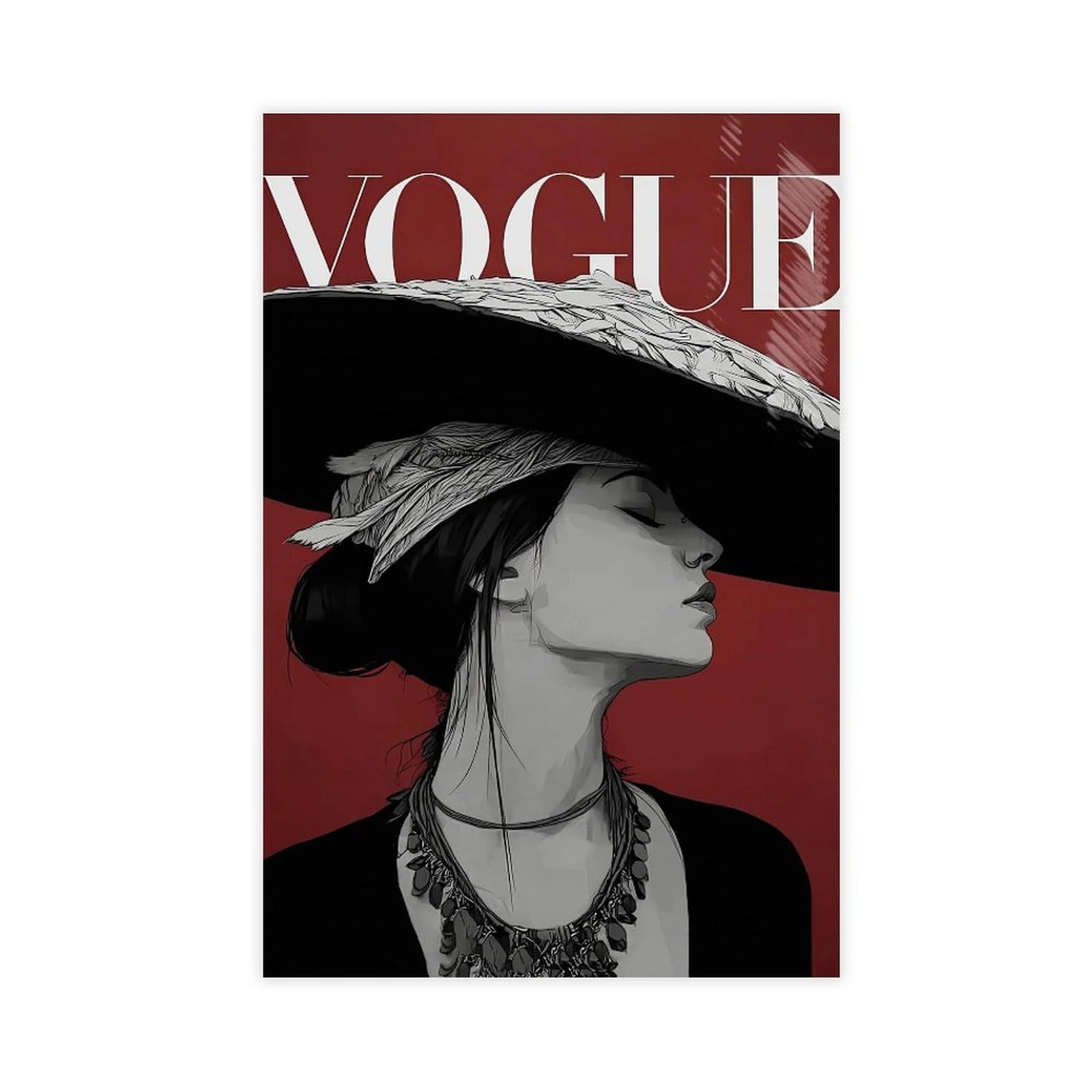 Bknsljh Vogue Fashion Illustration Canvas Poster Wall Art Print Picture Paintings 08X12inch(20X30cm)