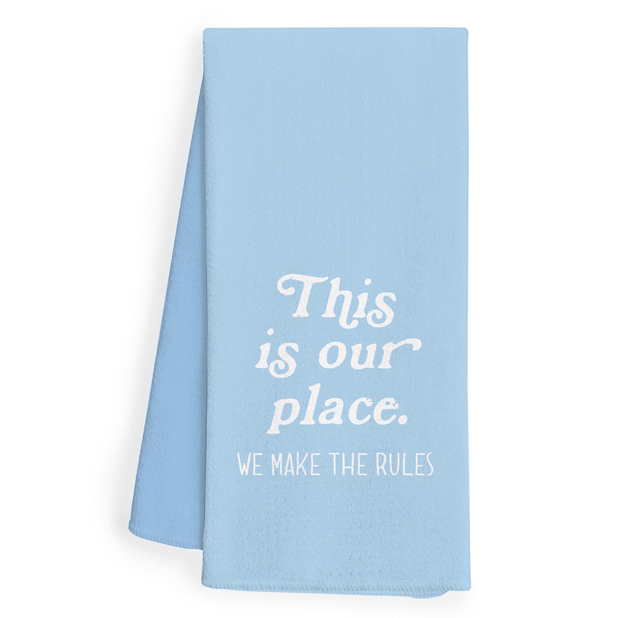 This is Our Place We Make The Rules Hand Towels, Preppy Dish Towels, Girly Decor Decorative Towels, Funky Decorative Towels for Bathroom, 16×24 Inches(Blue)