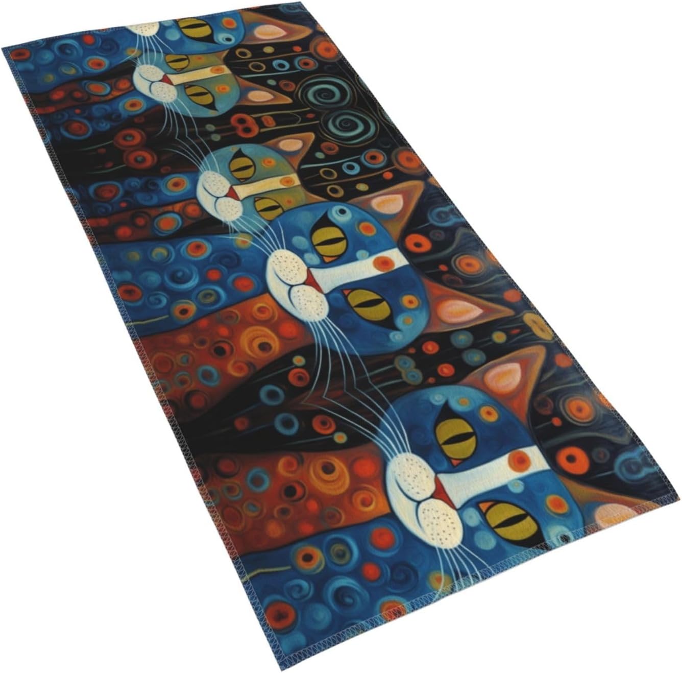 Cartoon Cat Print Hand Towels for Kitchen, Decorative Bathroom Towels Decor Farmhouse Cute for Men Women Gifts