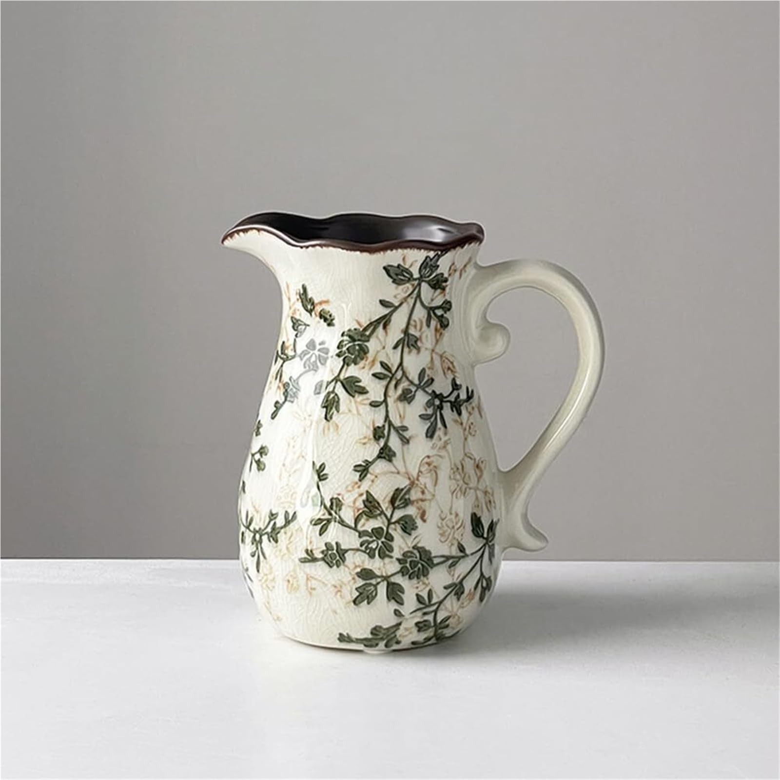 Wazony na kwiaty, ceramiczny, zielony, kwiatowy, Chinoiserie Crackle porcelanowe wazony na stół, akcesoria do salonu (G1)