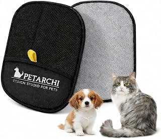 Petarchi Pet Hair Removal Glove Washable, Eco-Friendly, Reusable Gentle Massage, Electrostatic Grooming Mitt for Dogs & Ca... Price In India