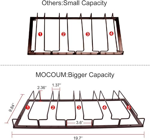 Miniatura 6 de MOCOUM Estante para copas de vino debajo del gabinete, soporte para copas de vino, soporte de alambre para copas de vino, colgador de almacenamiento