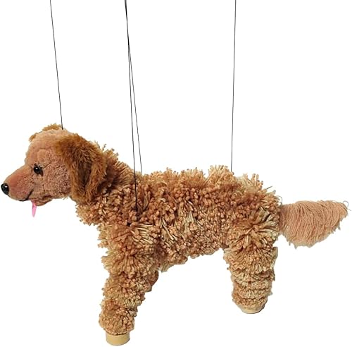 Miniatura 3 de Artisan Owl Golden Retriever Marionette Puppet - Perro de hilo con patas de madera, cuerdas desmontables (marrón)