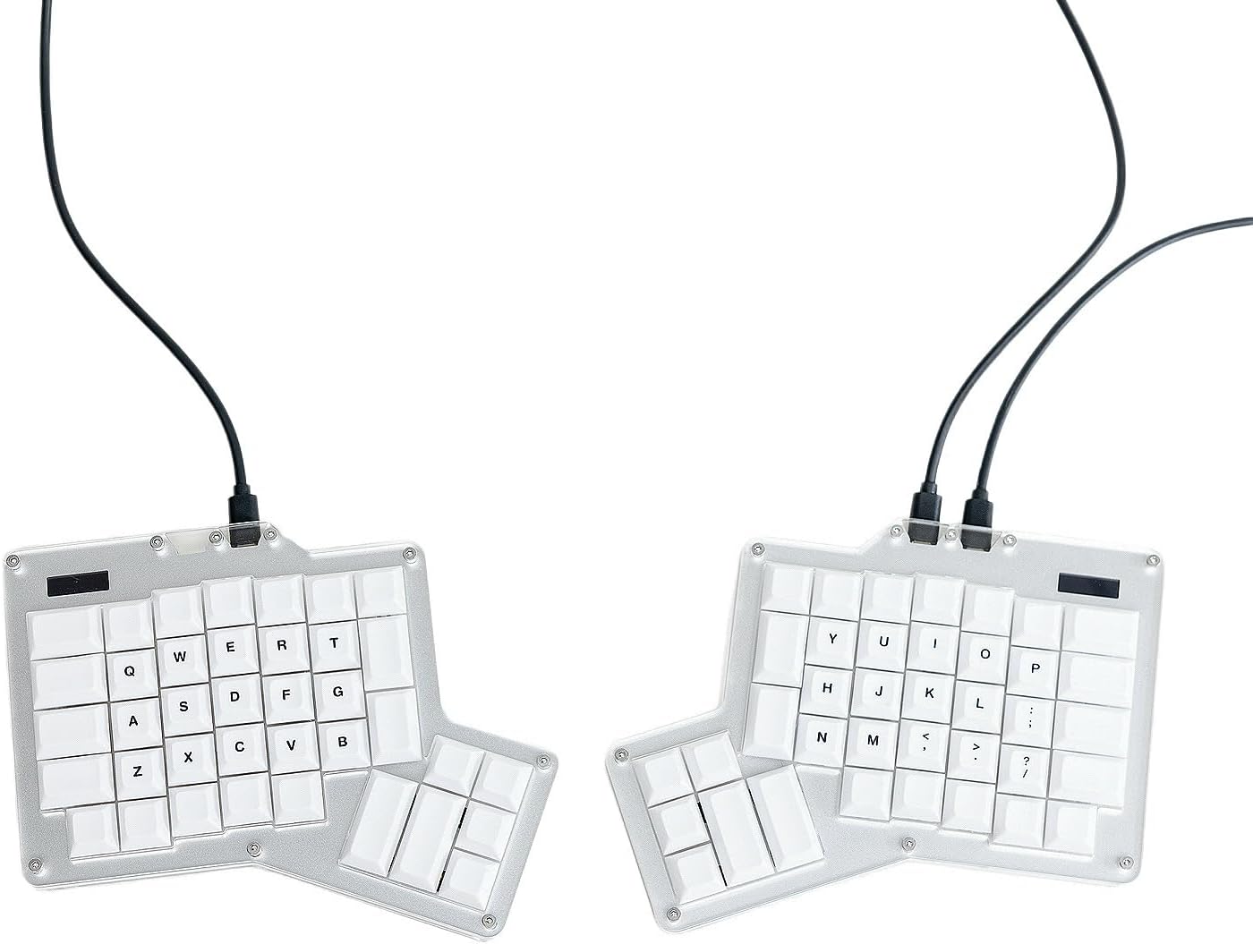 AposErgoDox 76 "Hot DOX V2 Split Ergonomic Mechanical Keyboard — Ortholinear, Indicator Screen, QMK/VIA Firmware, RGB, USB-C, PBT Keycaps, Hotswap (Light - Kailh Rose Red Switches)