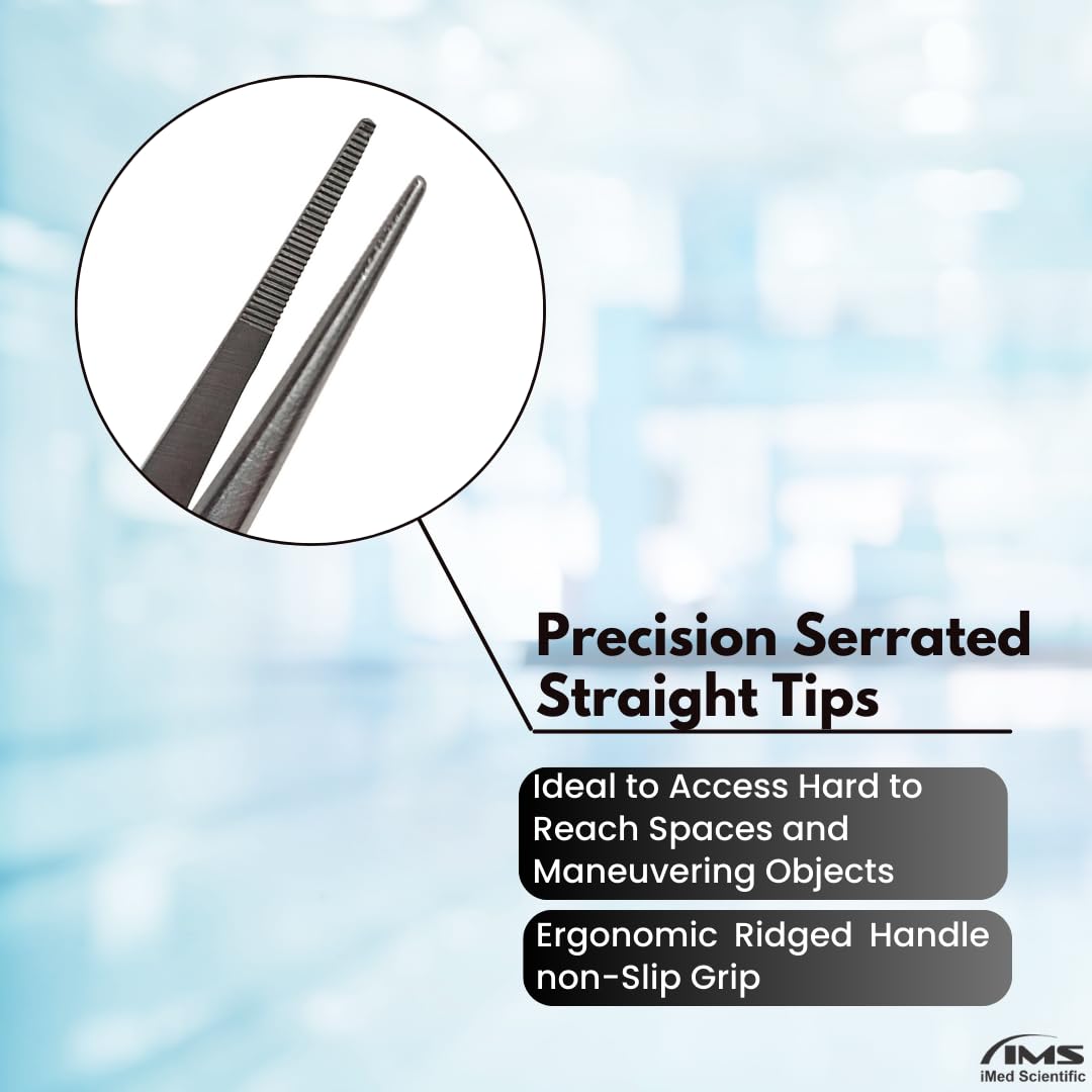 Multifunction Lab Tweezers Narrow Micro Point Fine Serrations Stainless Steel Forceps - 5.5