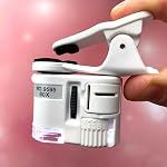 Mini Mobile Phone Clip Microscope, 9595W 60X UV LED Light ABS Acrylic Optical Lenses Mini Magnifying Glass for Lighting Repairs Crafting and Other Auxiliary Tools