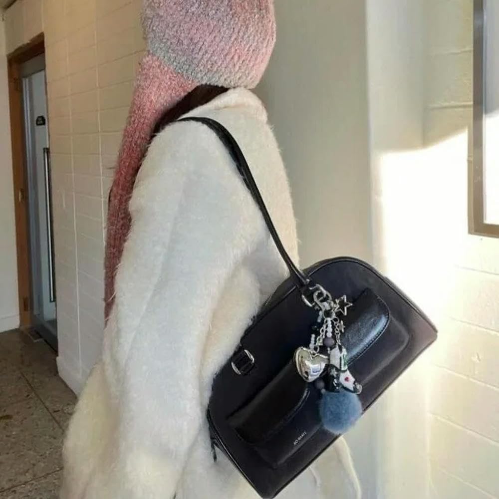 Bolso de Mano Tipo Bolos Mujer, Bolso de Mano Boston, Bolso de Piel sintética, Accesorio para Mujer, Bolso de Hombro, Bolsos de Cuero