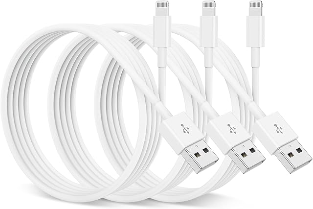 3Pack 1M iPhone Charger Cable,[ Apple MFi Certified ] Lightning to USB Cable Lead 1 Meter,Original Fast Apple iPhone Charging Cable for Apple iPhone 13/13 Pro Max/12 Mini/11 Pro/11/X/8/7/6S/6/SE/iPad