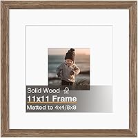 Vista 13 de KINLINK Marco de Fotos 11x14 Natural, Marco de Madera Maciza 11x14 con Plexiglás Acrílico para Fotos 5x7/8x10 Con Paspartú, Exhibición de Mesa