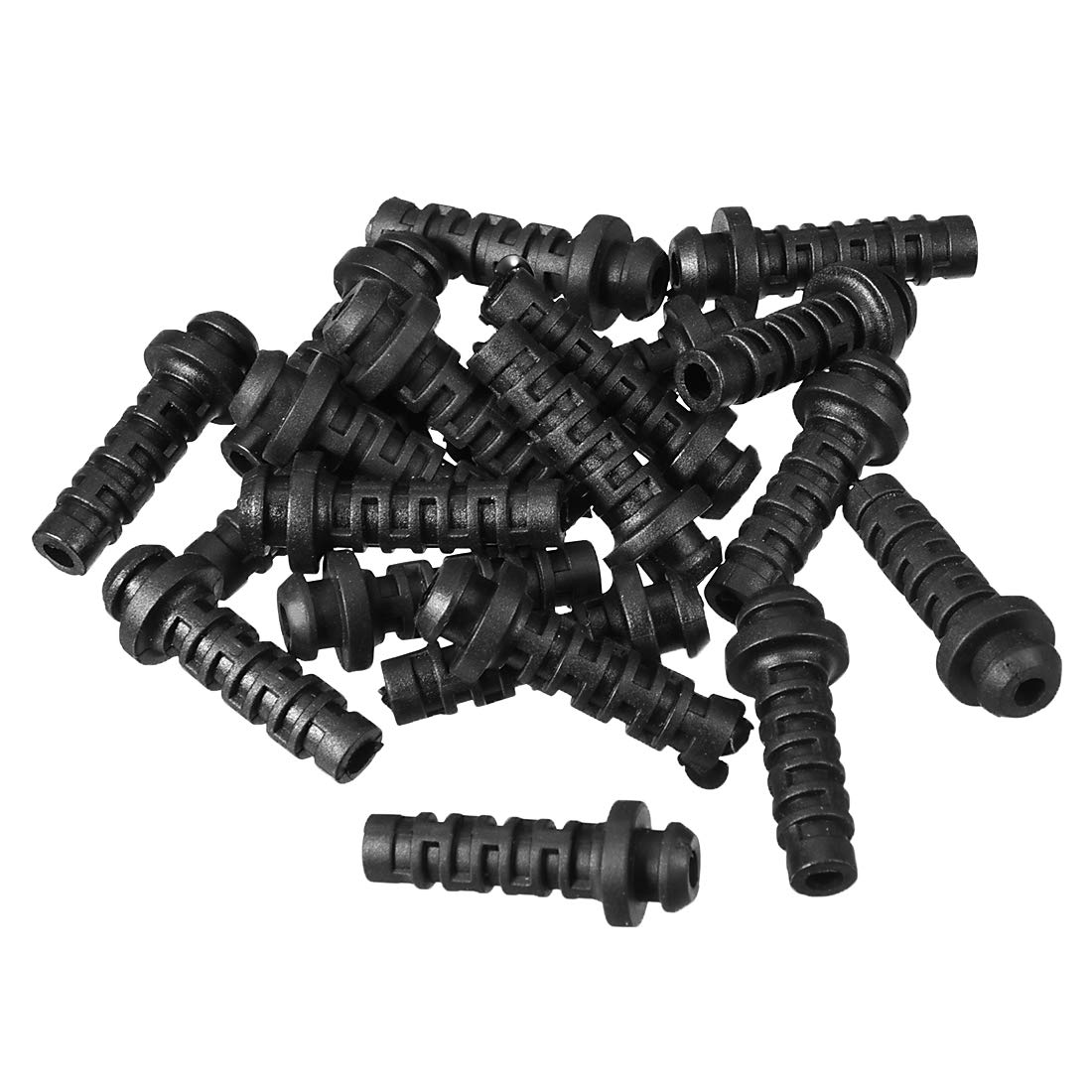 sourcingmap 25pcs 3mm Inner Dia PVC Strain Relief Cord Boot Protector Power Tool Hose Black