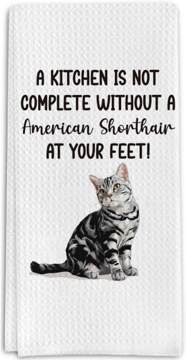 American Shorthair Cat Gifts Kitchen Towels for Cat Lover, Cats Gifts Decorative Towels for Bar Kitchen Bathroom