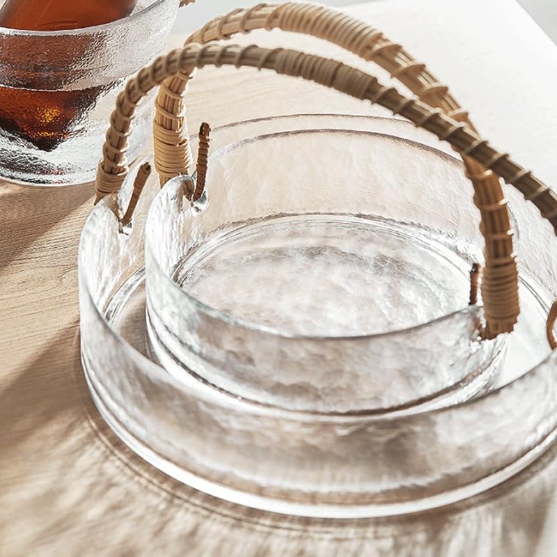 Glass Fruit Plate Creative Light Luxury Home Living Room Snack Pastry(Style2)