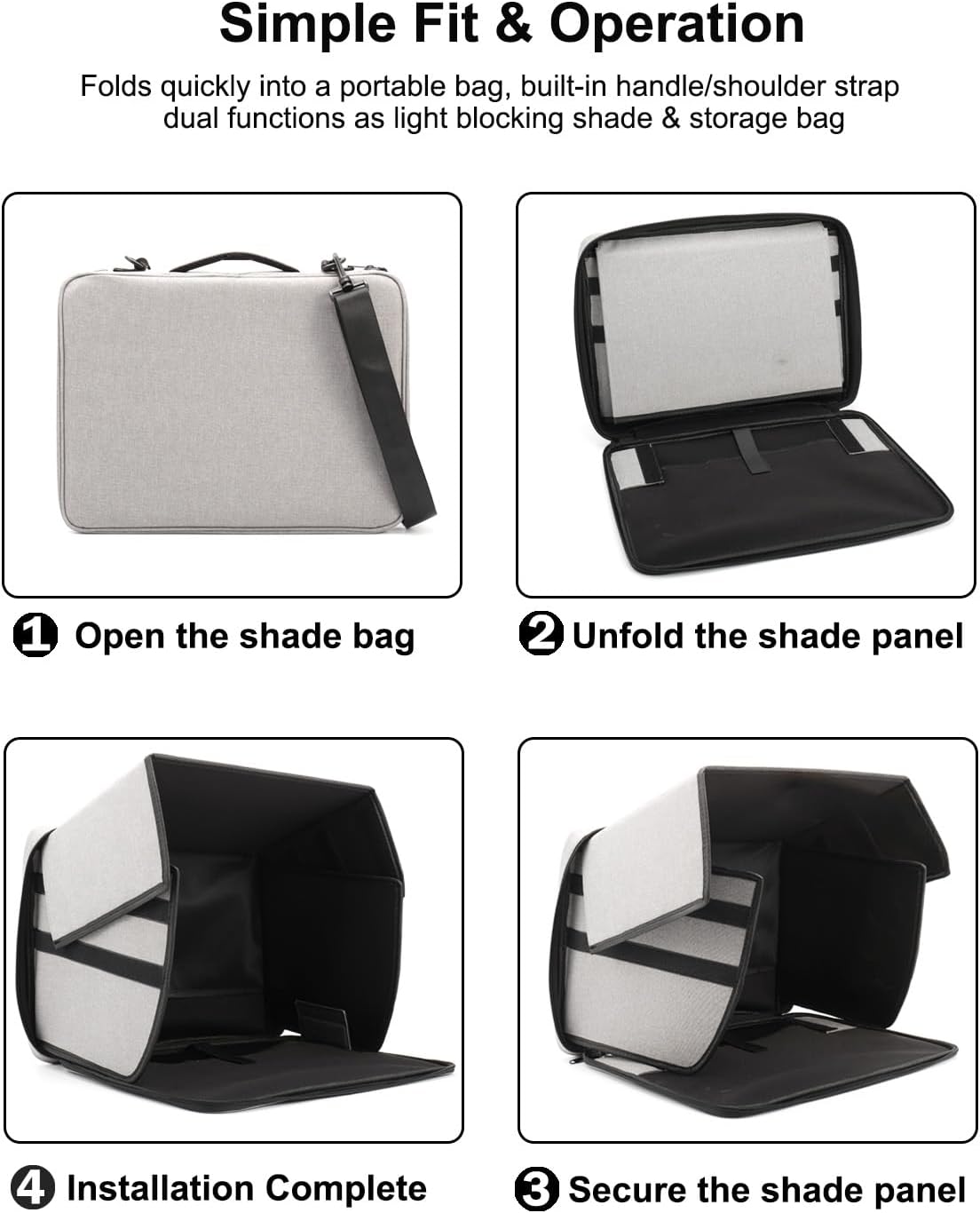 Laptop Sun Shade for Working Outdoor - Computer Sunshade Bag Fits 13-16 inch Laptops PC Glare Shield Privacy Hood Case for Work Outside Travel