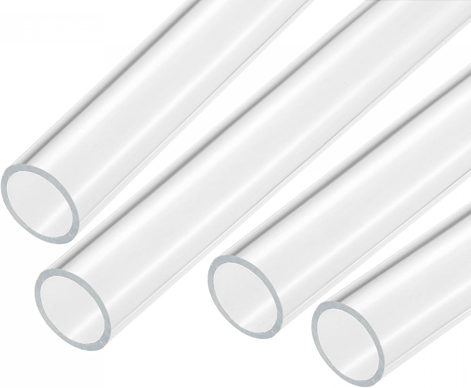 MECCANIXITY Acrylic Pipe Clear Rigid Round Tube 18mm(0.7") ID 20mm(0.8") OD 14" for Lamps and Lanterns, Water Cooling System 4pcs 18mm x 20mm