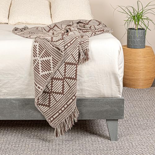 Couvre-lit en coton motif losanges pour une touche bohème chic