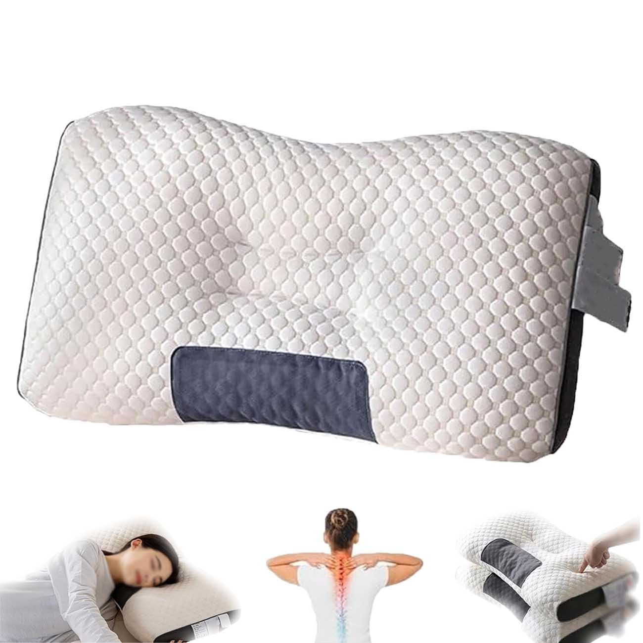 Outfany Cozy Cloud Pillow,Outfany Cozy Cloud Pillow,Neck Support Sleep-Aid Massage Pillow,Orthopedic Neck Traction Pillow,Comfort Cervical Spine And Neck Pillow Core,Soft and Non Collapsing (1000g)