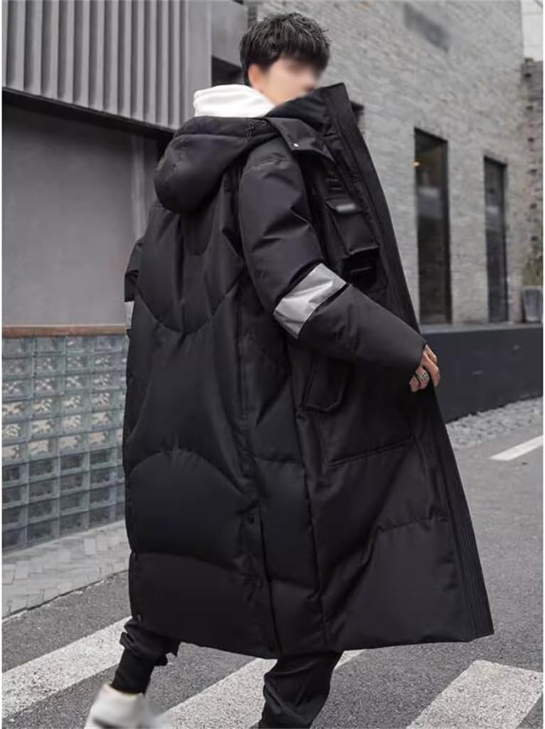 Long Men's Down Jacket Over The Knee And Thick Overalls Winter Loose, Fat And Size Coat