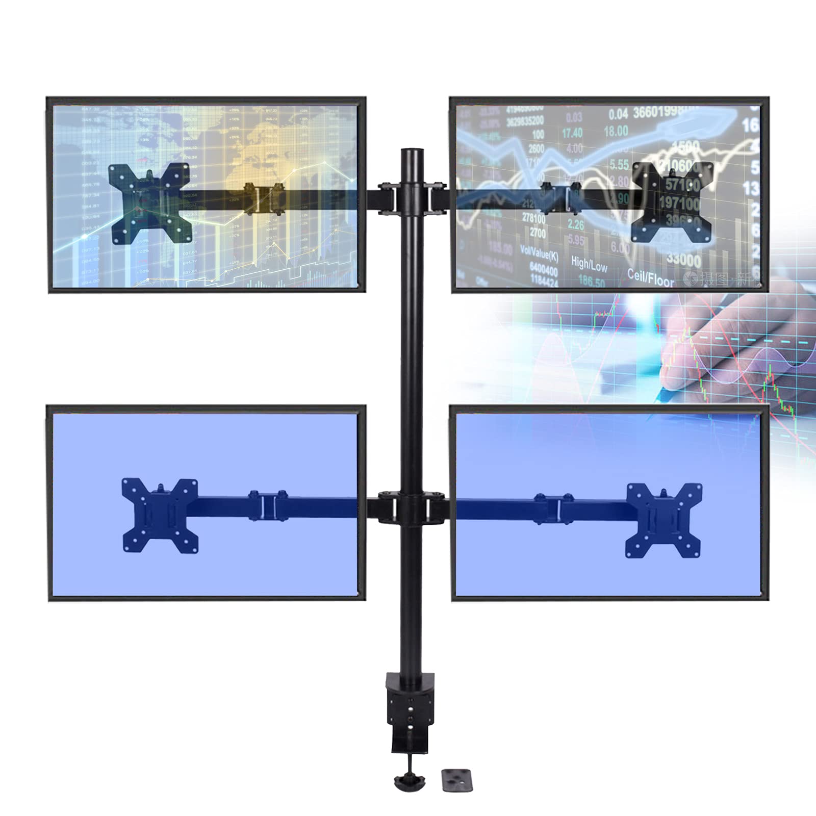 Supporto da scrivania per monitor LED e monitor LCD da 10-27 pollici 4 monitor braccio schermo pc regolabile in altezza inclinabile e girevole