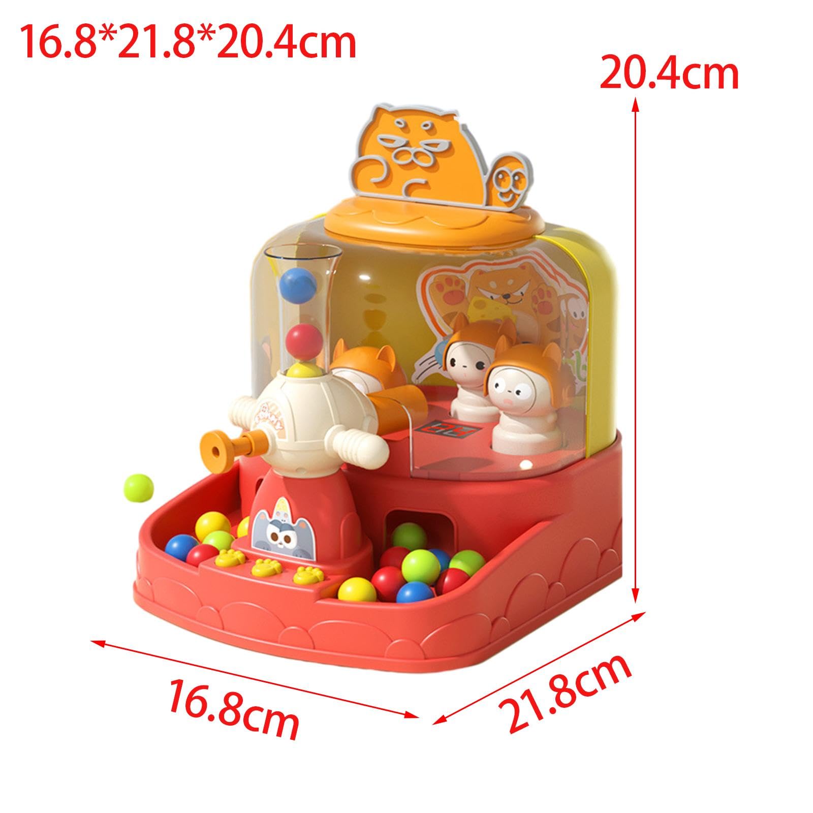 Jeu de Billes Jouet Interactif Mini Arcade Électronique Jeu d'Adresse Éducatif Banc à Frapper Musique Intégrée Adapté aux Enfants Familles, Rouge