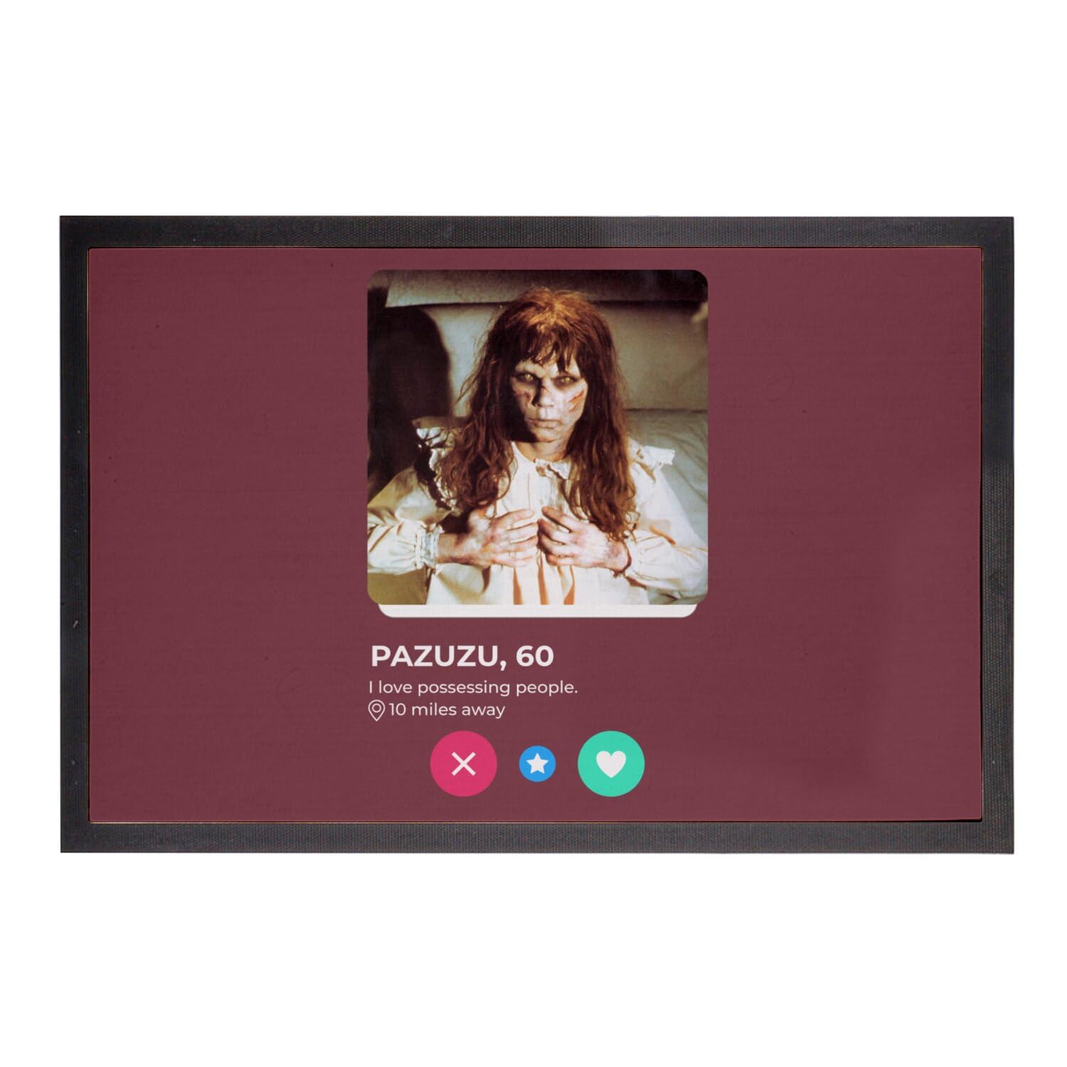 Paillasson rouge Pazuzu Exorcist tapis horreur 60x40cm geek
