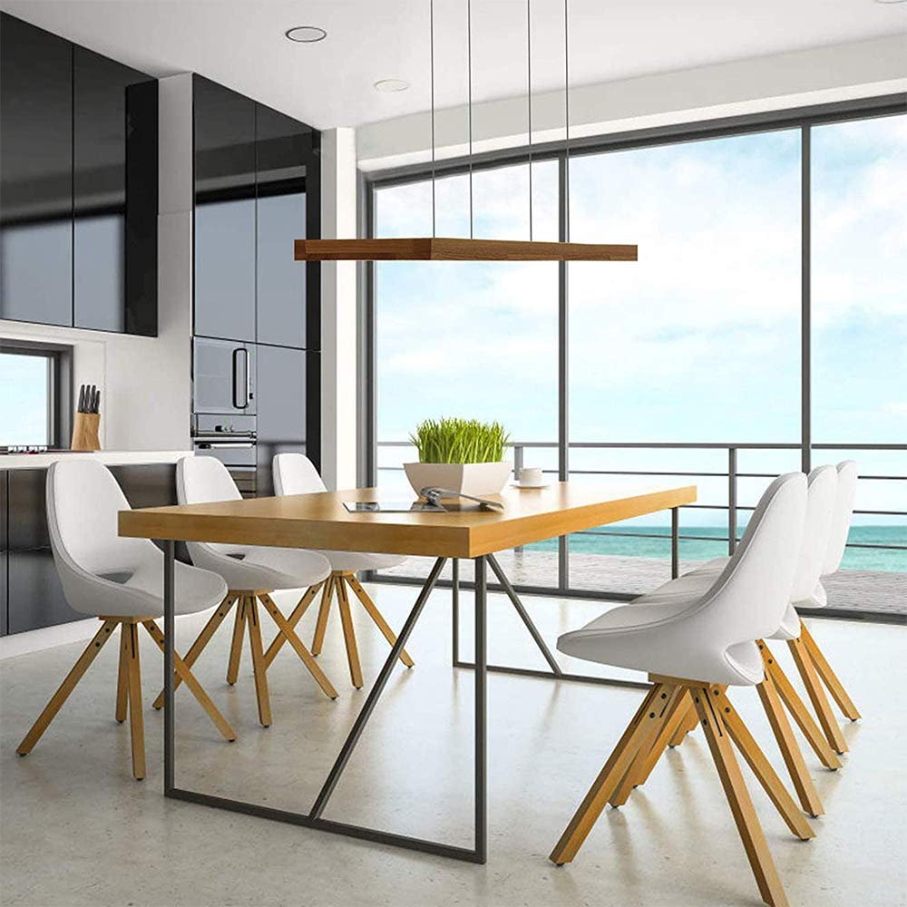 LED Hängelampe Esstisch Pendelleuchte Holz Rustikal Dimmbar 3000K-6000K Pendellampe Einfachheit Höhenverstellbar Hängeleuchte Esszimmer Kronleuchter Harz Wohnzimmer Arbeitszimmer Küche 36W,Platz