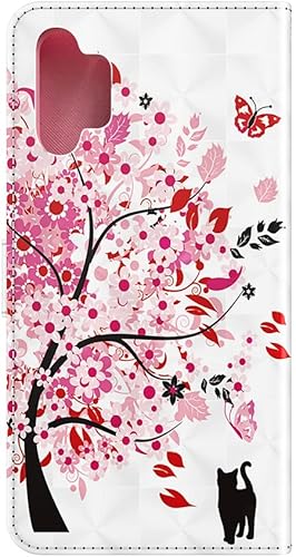 Miniatura 3 de Compatible con Samsung Galaxy A32 4G Funda de cuero con tarjetero Funda de cuero con tapa de diseño pintado delgado con magnético y función atril