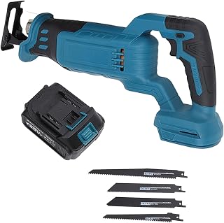Zerodis Brushless Cordless Reciprocating Saw 88V 0-3500SPM with 4000mAh Battery and 4 Saw Blades for Wood Metal Plastic Cutting (US Plug)